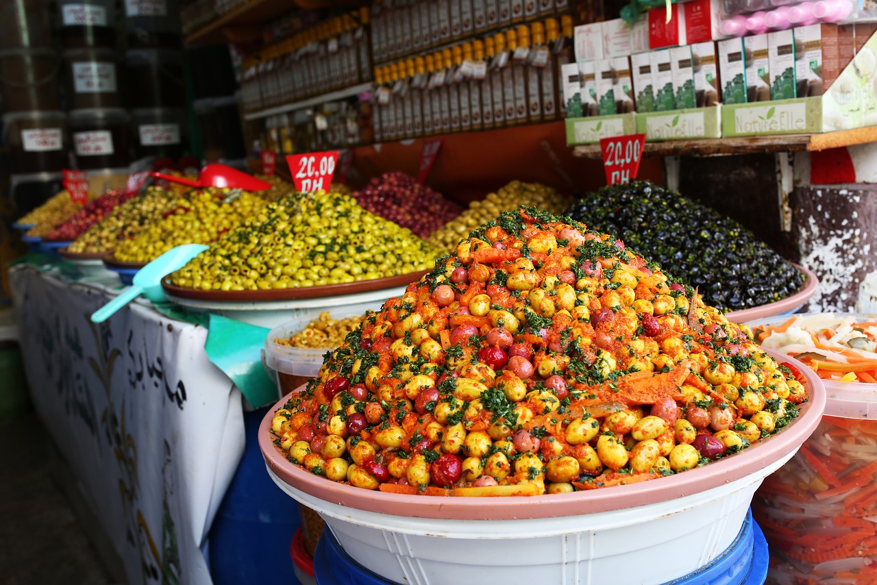 morocco olives market free photo