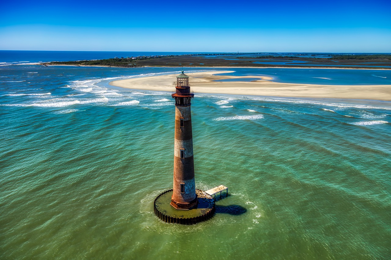 morris island  lighthouse  landmark free photo