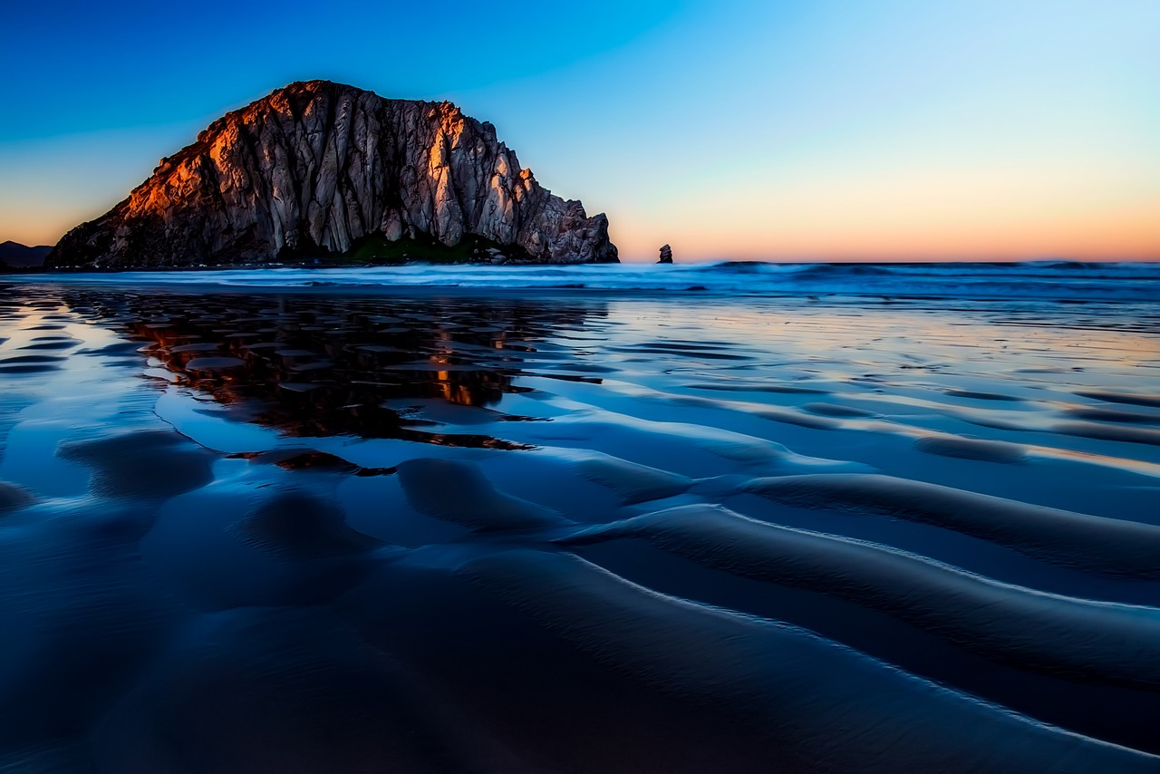 morro bay california sunset free photo