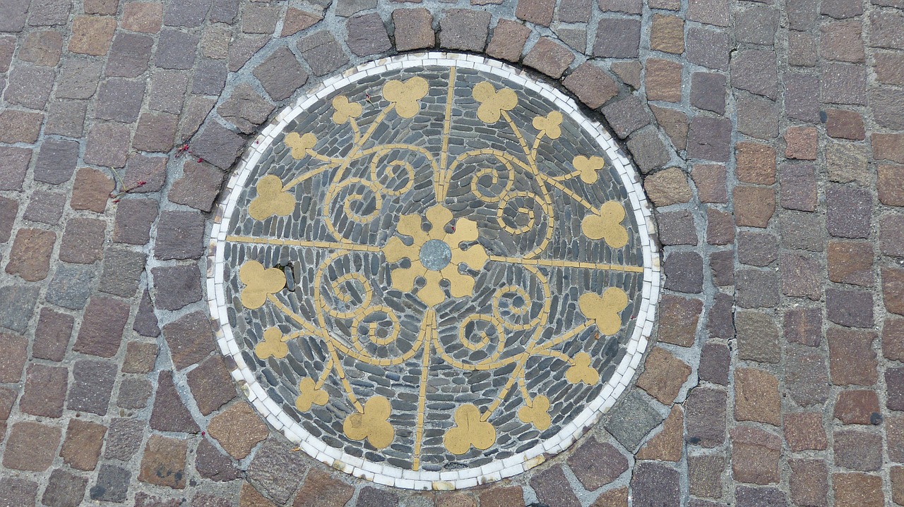 mosaic road symbols free photo