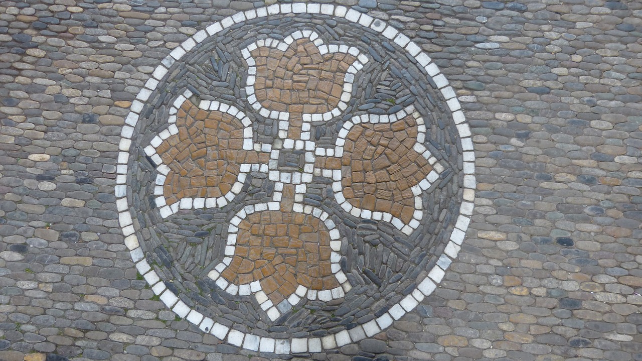 mosaic road symbols free photo