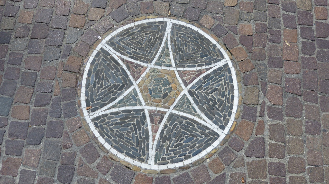 mosaic road symbols free photo