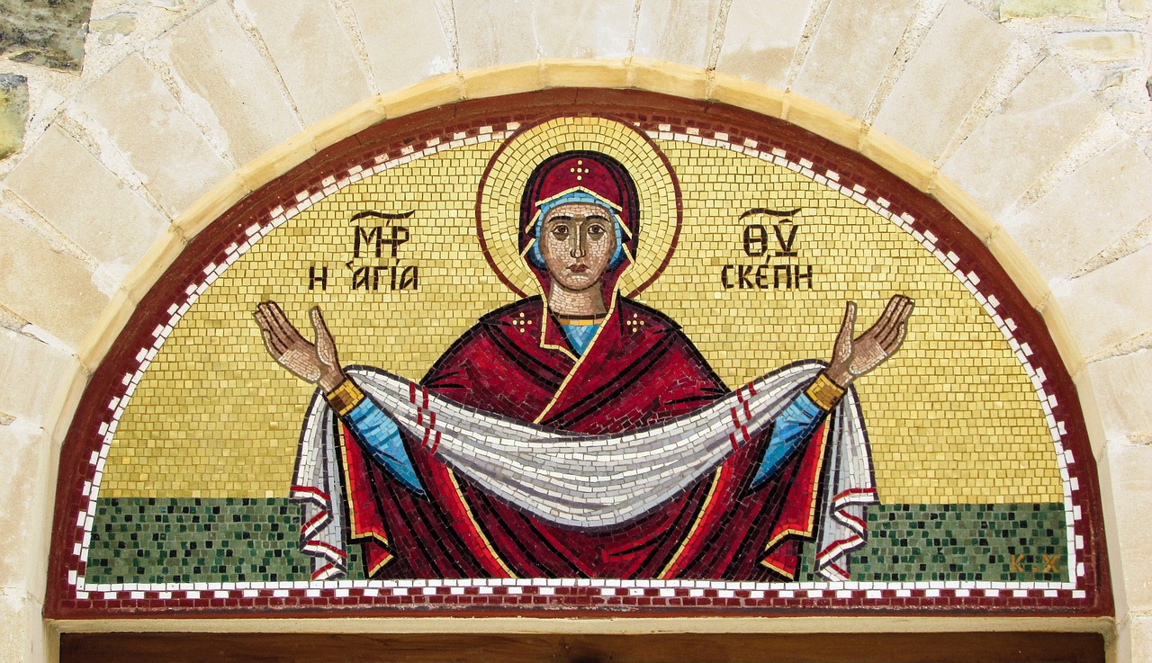 mosaic virgin mary cyprus free photo