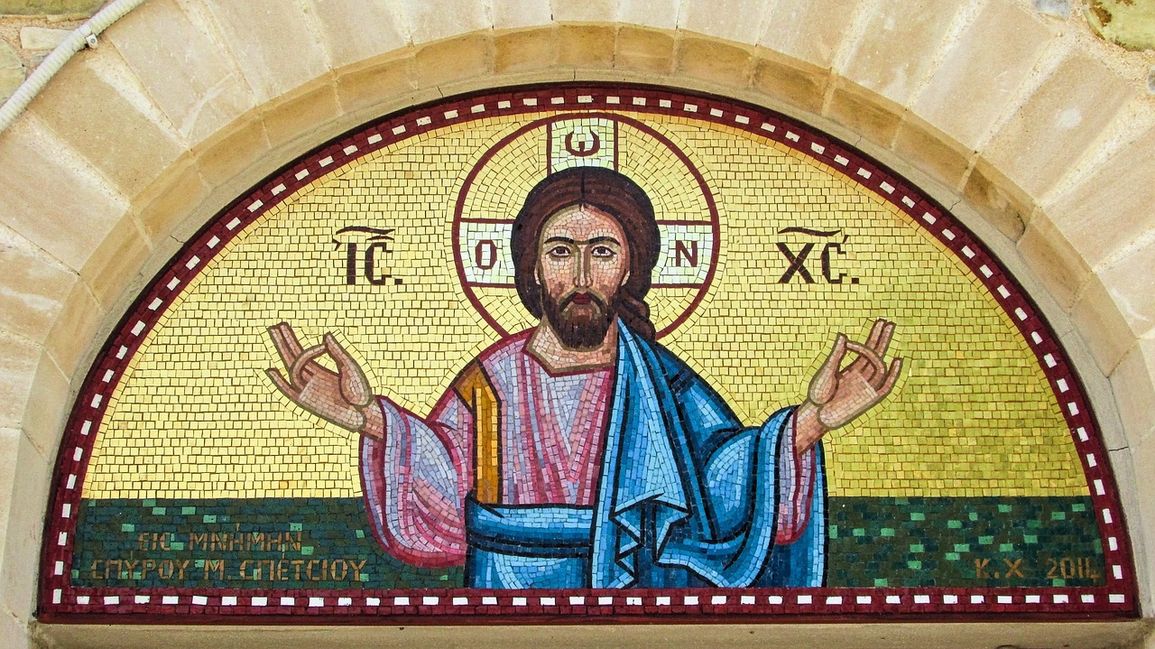 mosaic jesus christ cyprus free photo