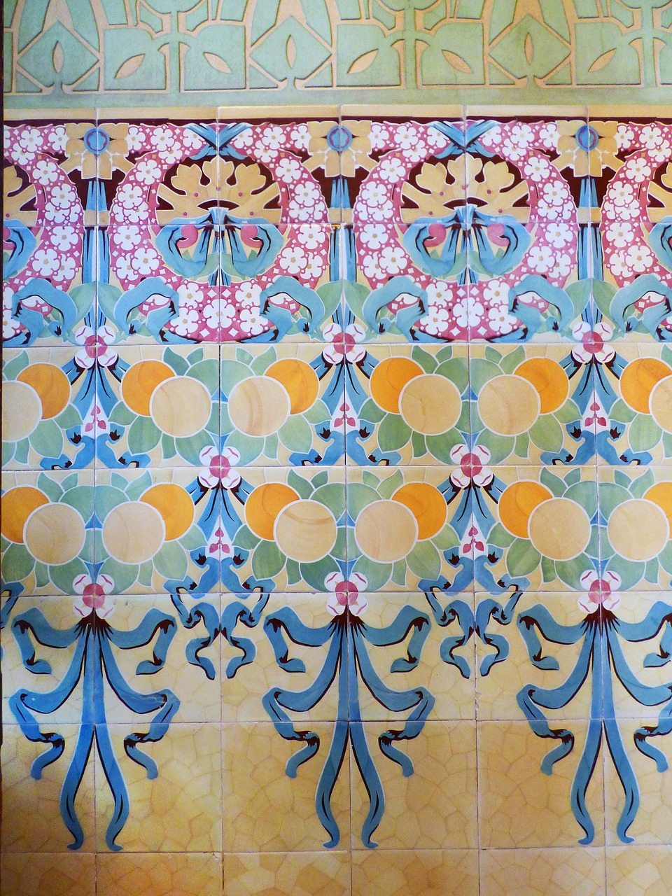 mosaic catalan modernism art nouveau free photo