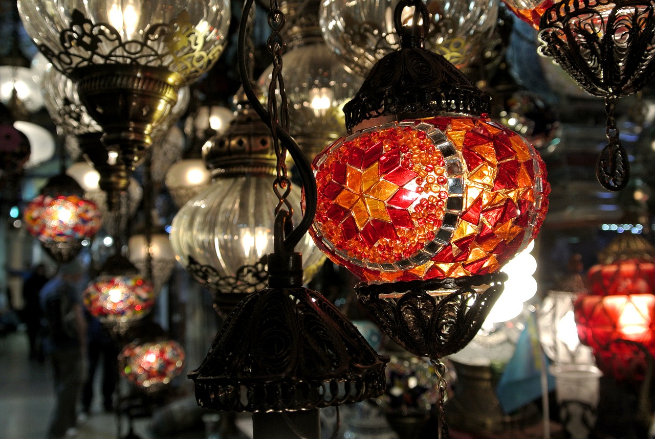 mosaic lamp turkish free photo