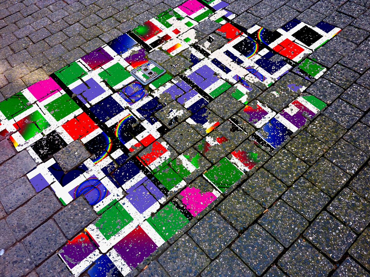 mosaic brick pattern free photo