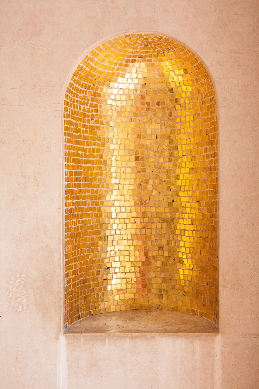 mosaic gold niche free photo