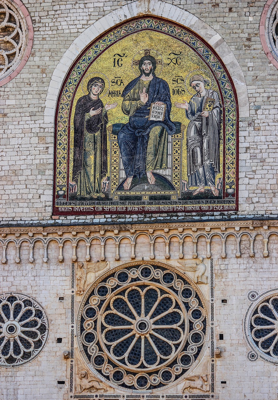 mosaic  rose window  cathedral free photo