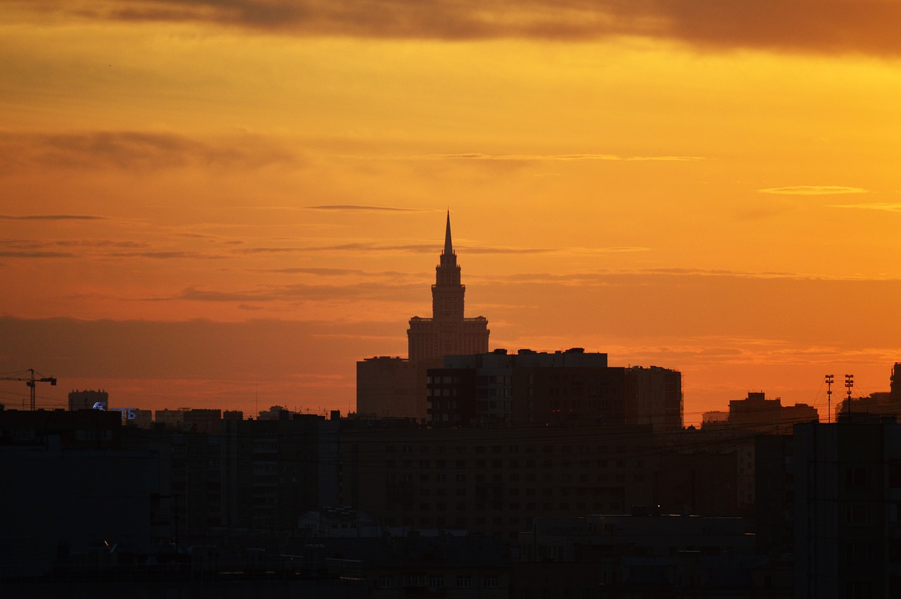 moscow sunset dusk free photo