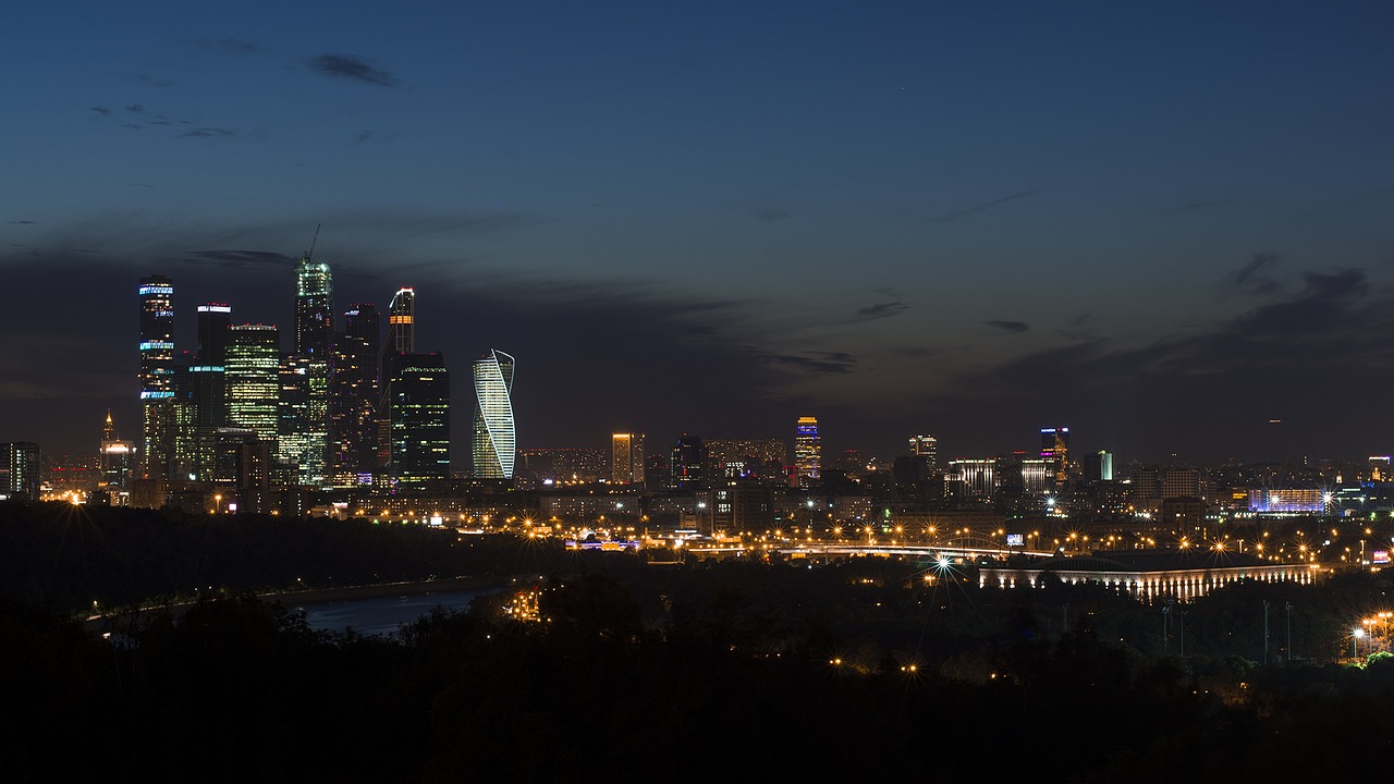 moscow night city free photo