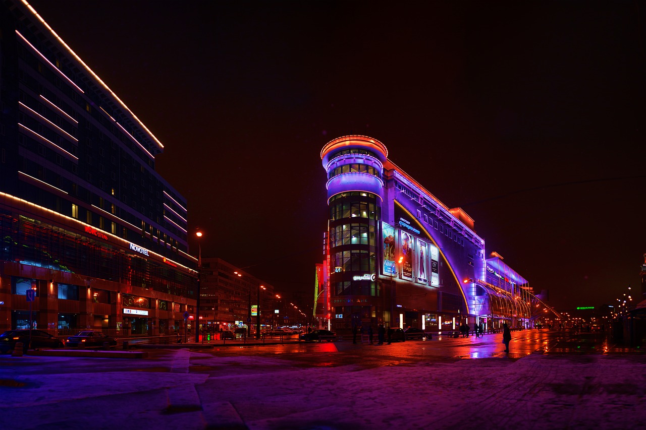 moscow night lights free photo