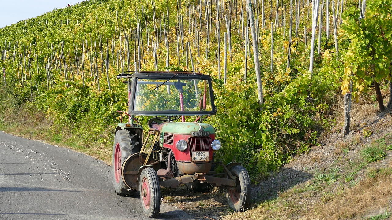 mosel  wine harvest  tractor free photo