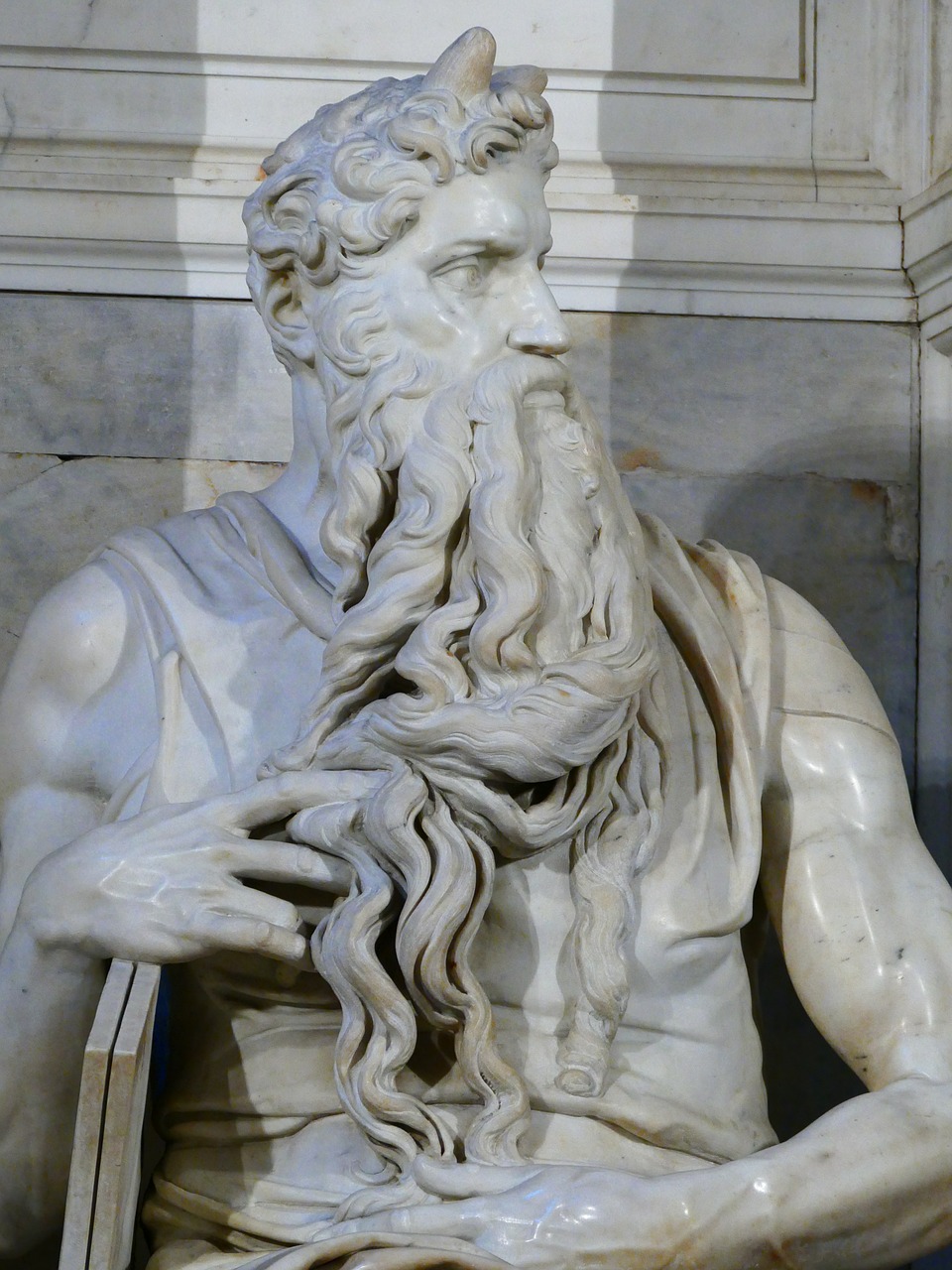 moses horned statue free photo
