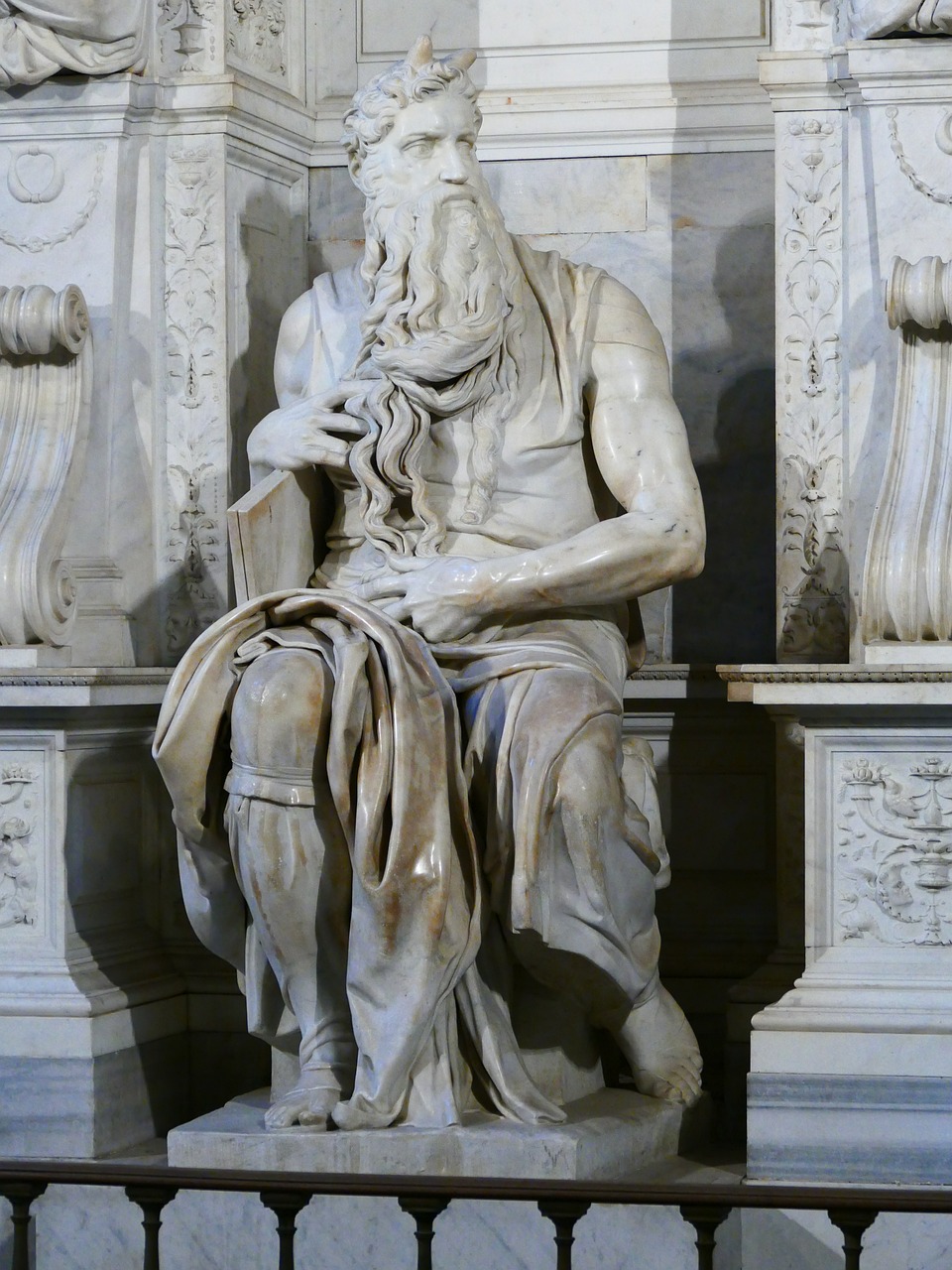 moses horned statue free photo