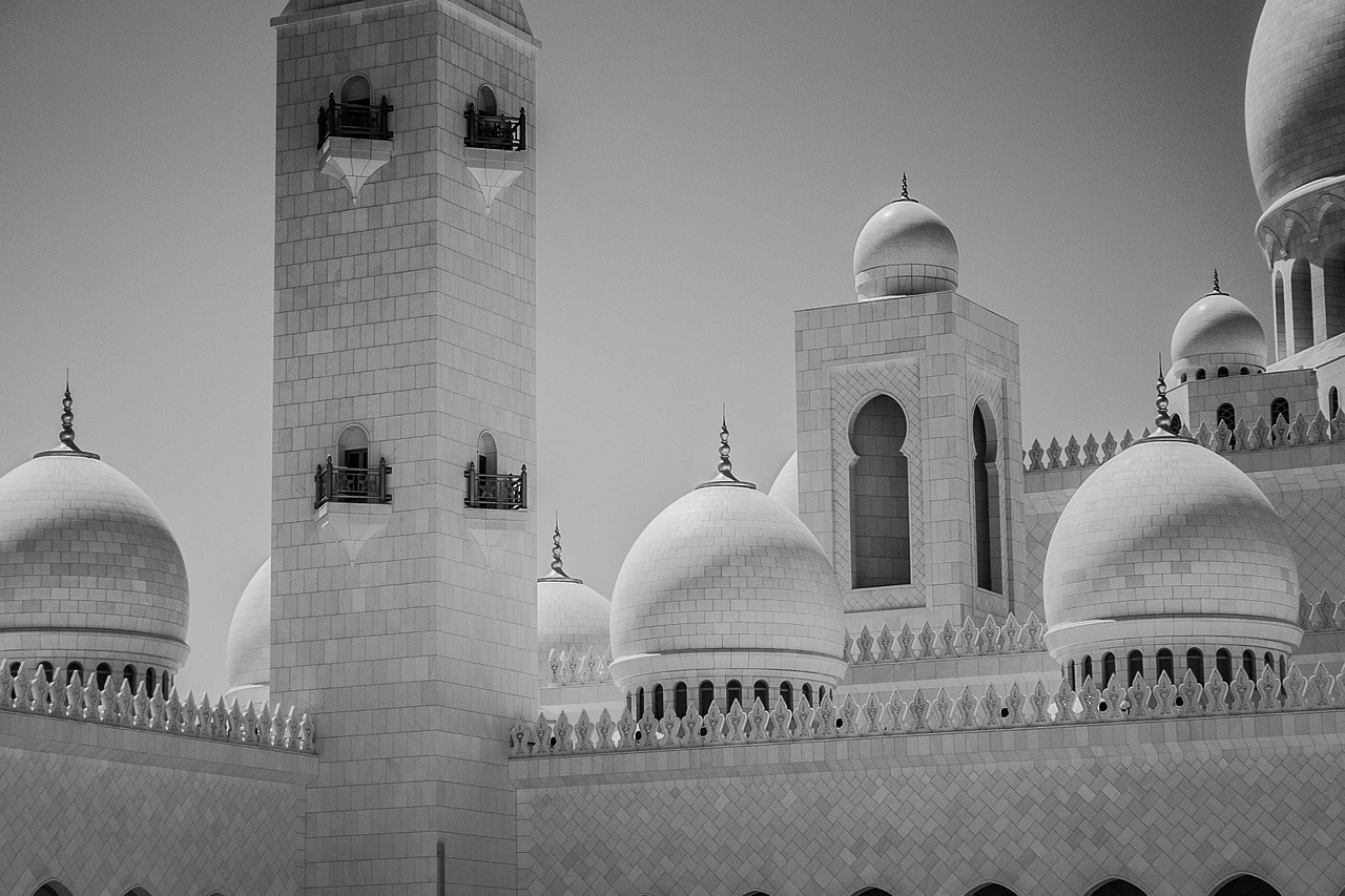 mosque abu dhabi architecture free photo