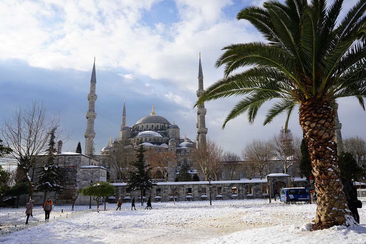 mosque snow turkey free photo