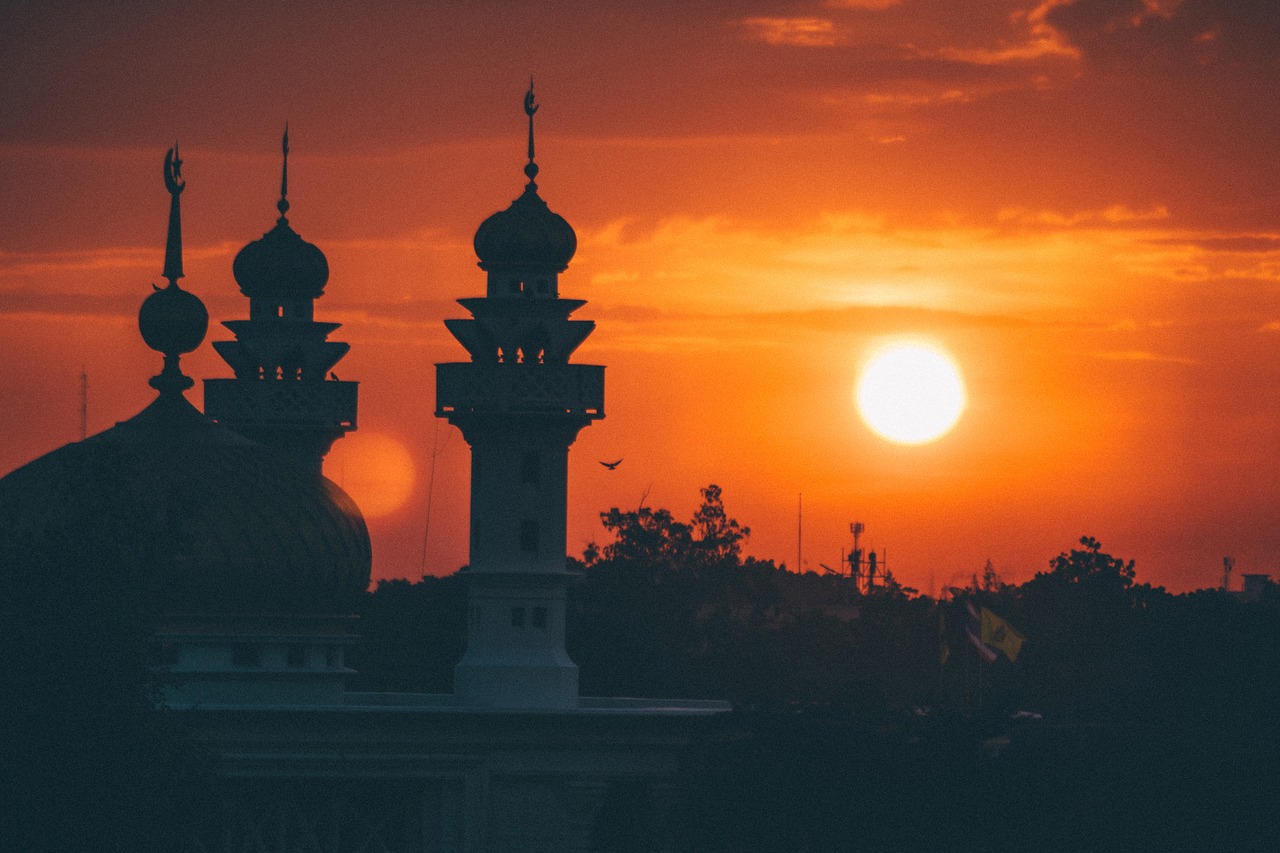 mosque sunrise architecture free photo