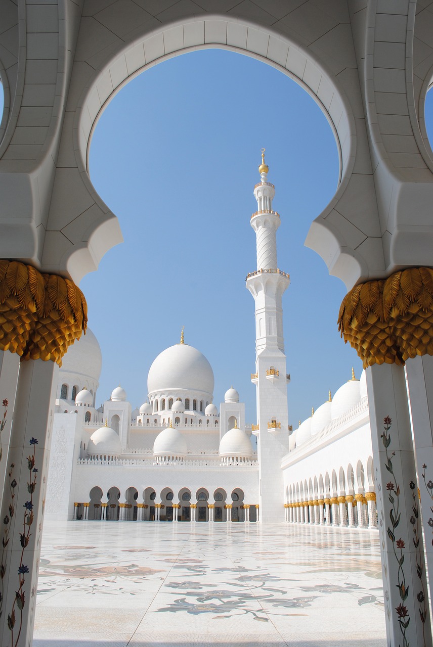 mosque abu dhabi white mosque free photo