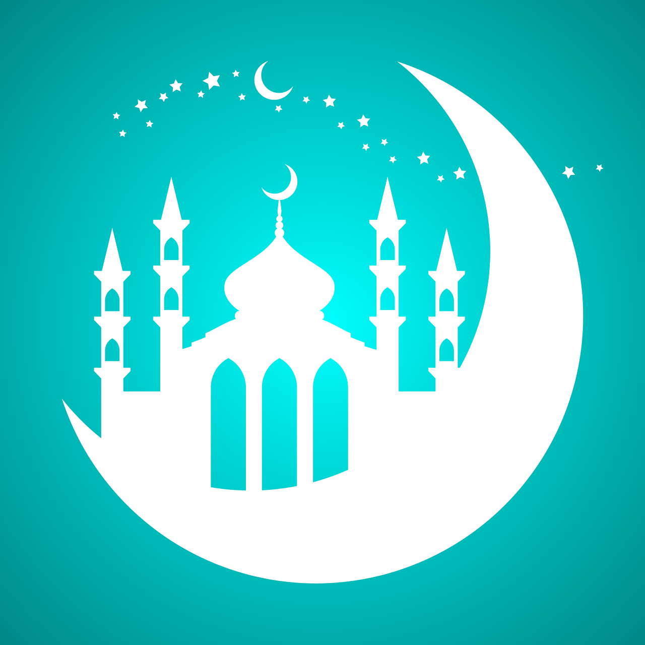 mosque moon stars free photo