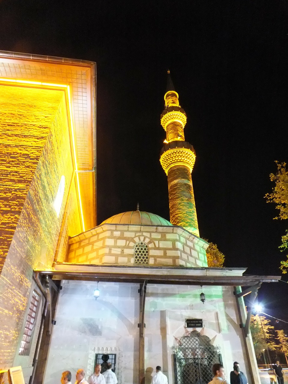 mosque minaret night free photo
