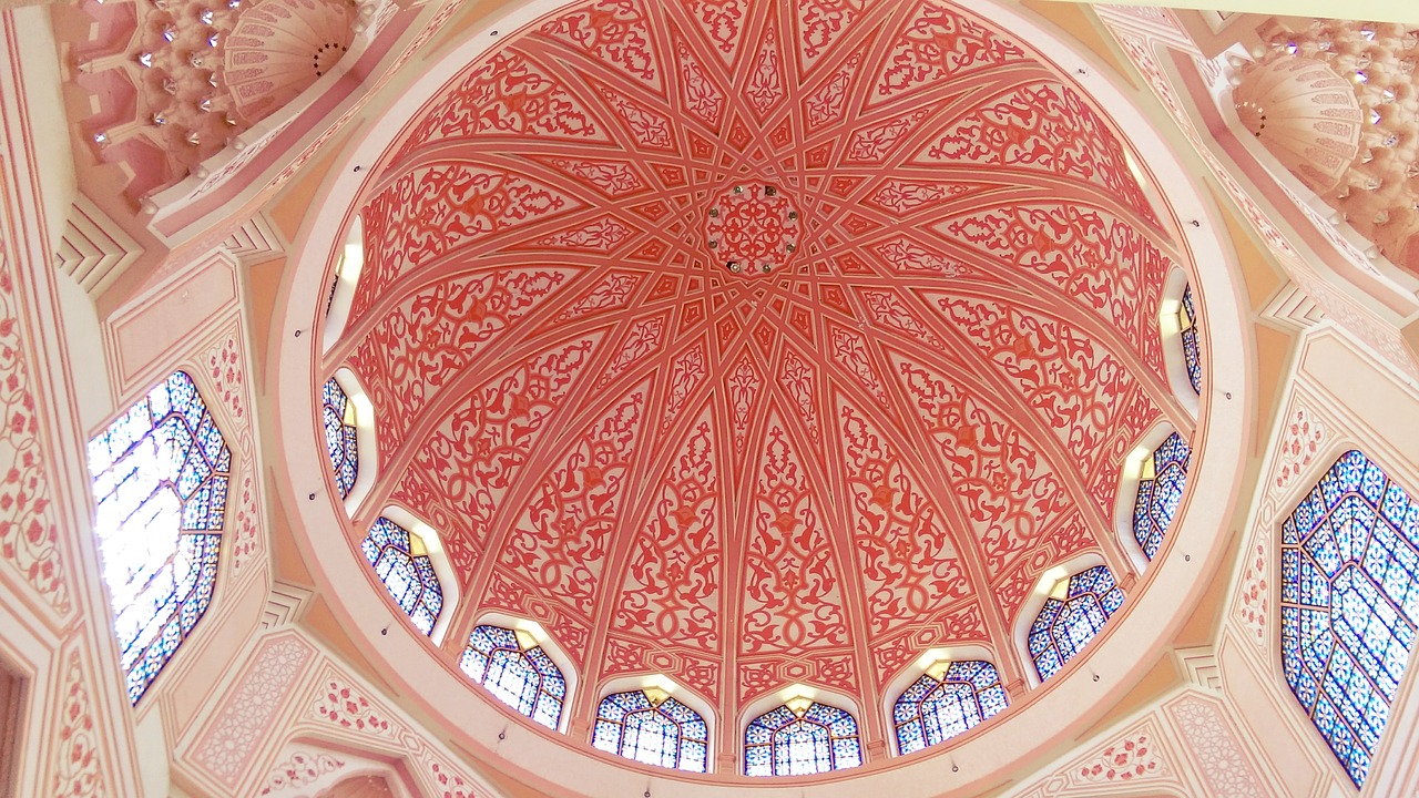 mosque pink malaysia free photo