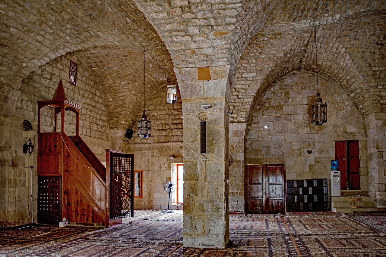mosque  interior  stone free photo