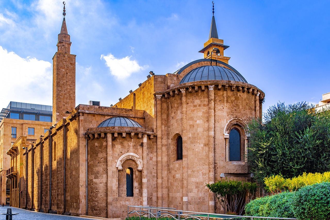 mosque  al-omari  minaret free photo