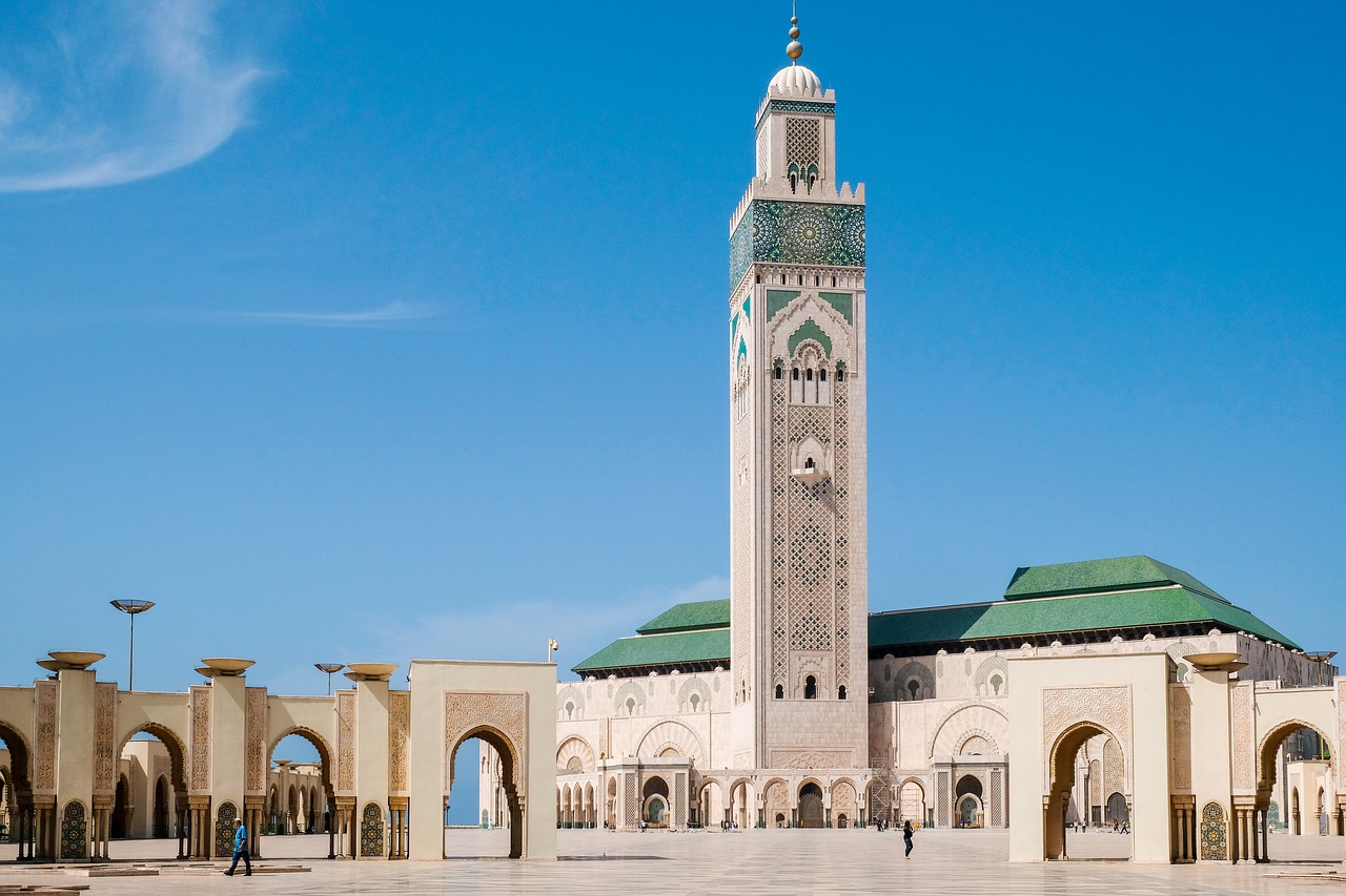mosque  casablanca  morocco free photo