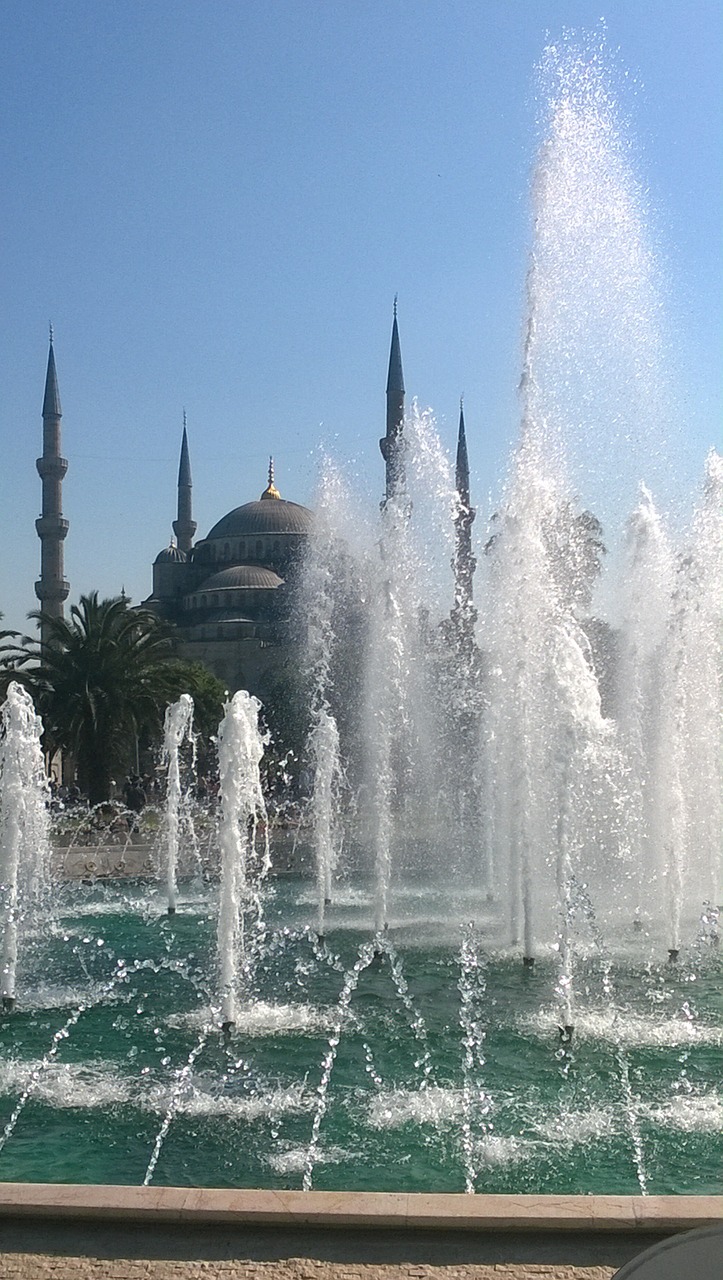 mosque fountain summer free photo