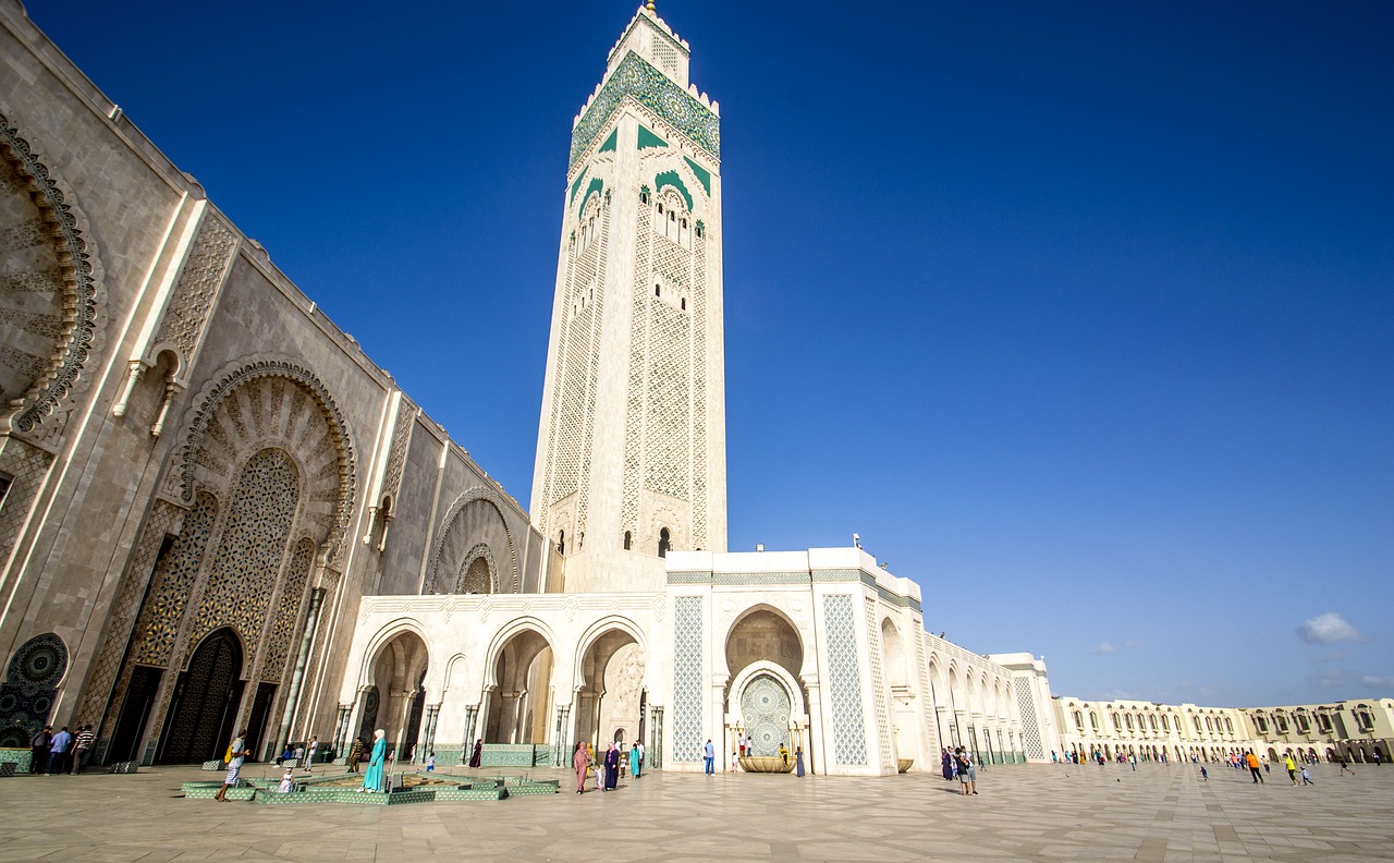 mosque hassan 2 casablanca morocco free photo