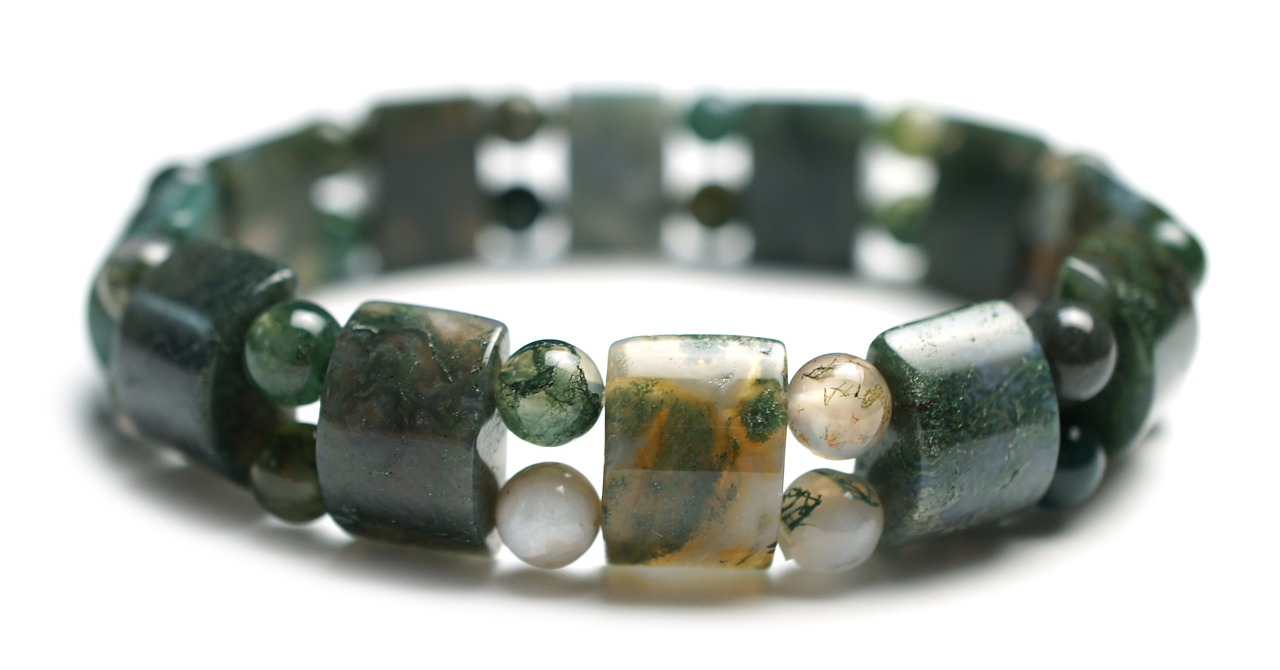 moss agate gemstone bracelet bracelet stretch free photo