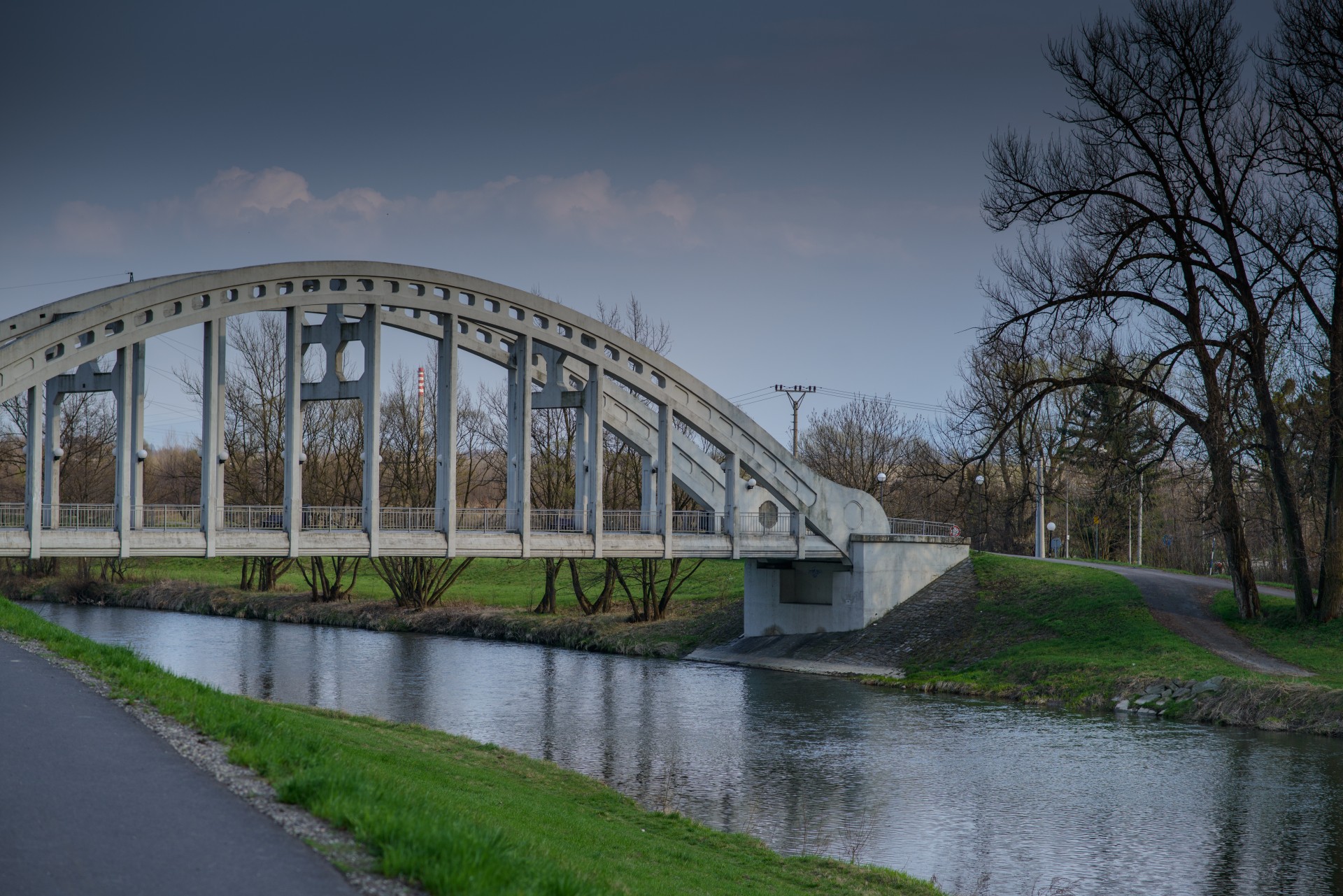 bridge river dark free photo