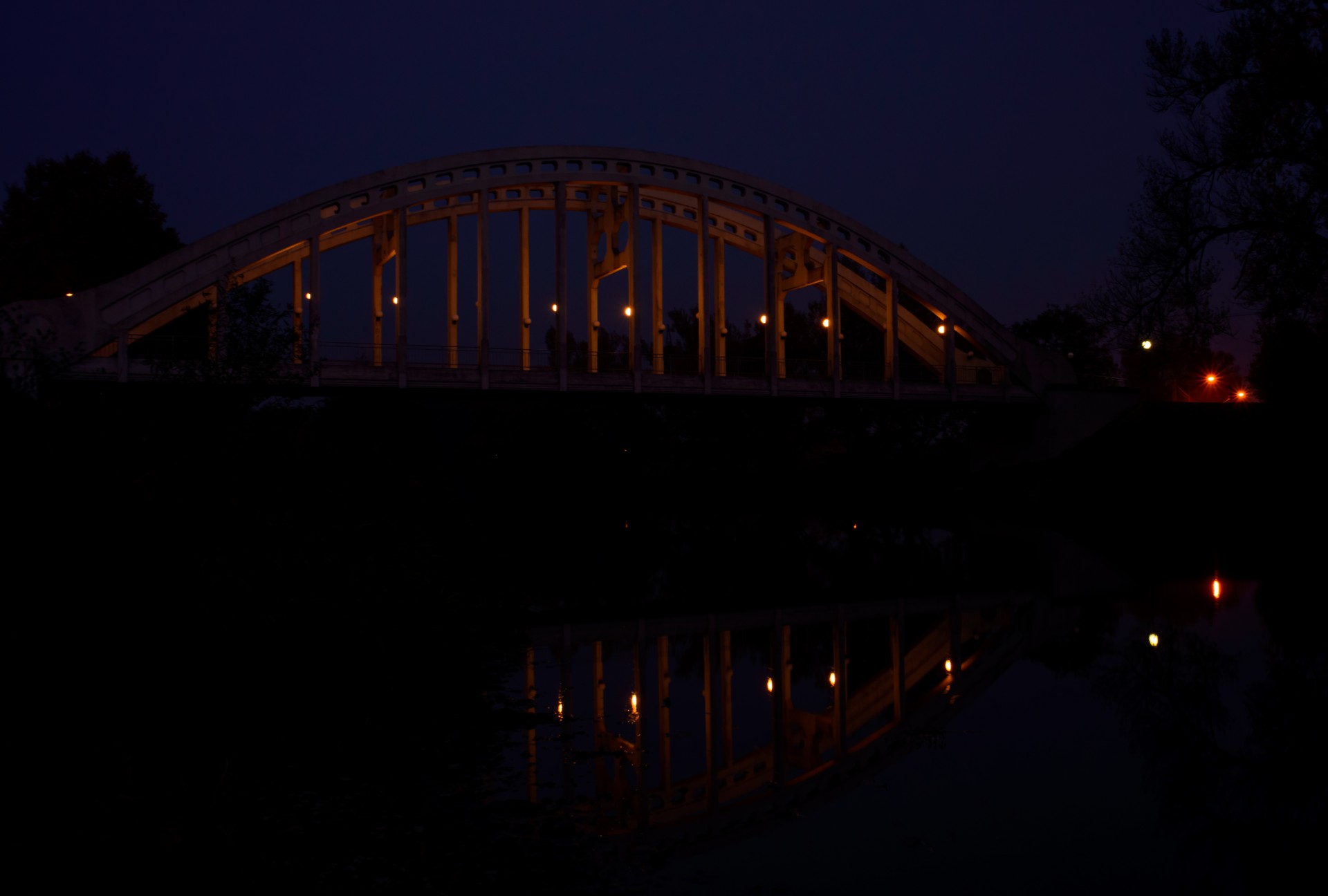 bridge river dark free photo