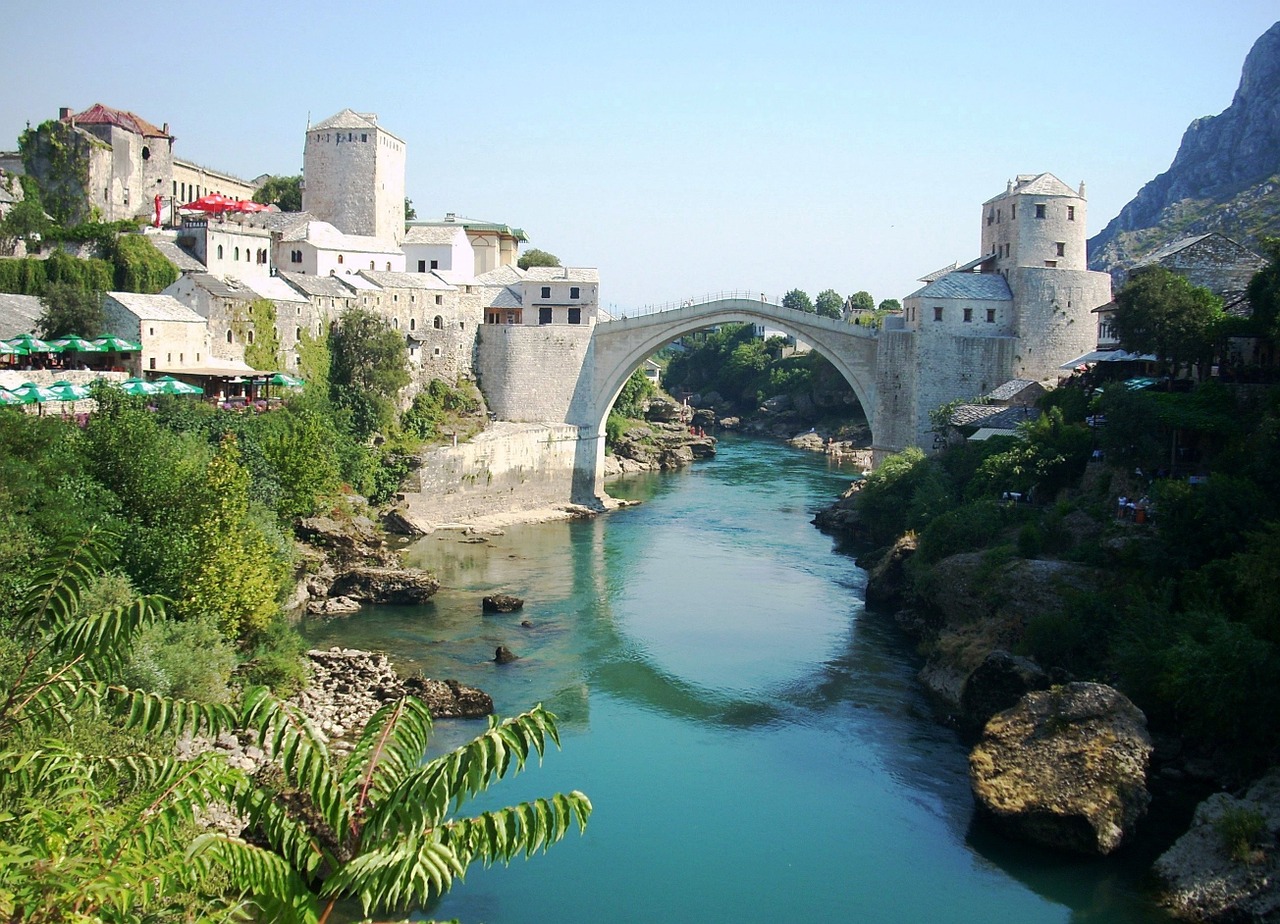 mostar bridge river free photo