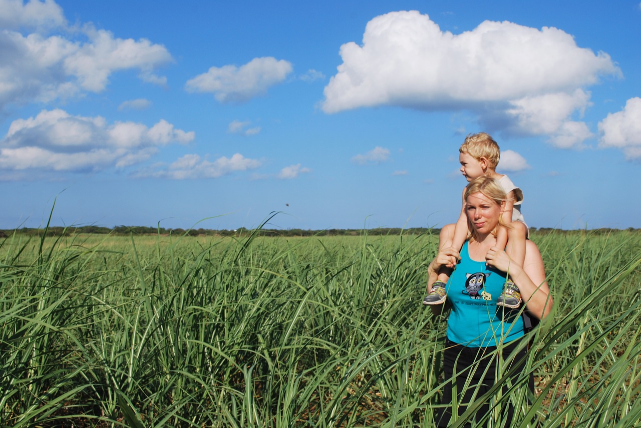 mother son sugar cane free photo