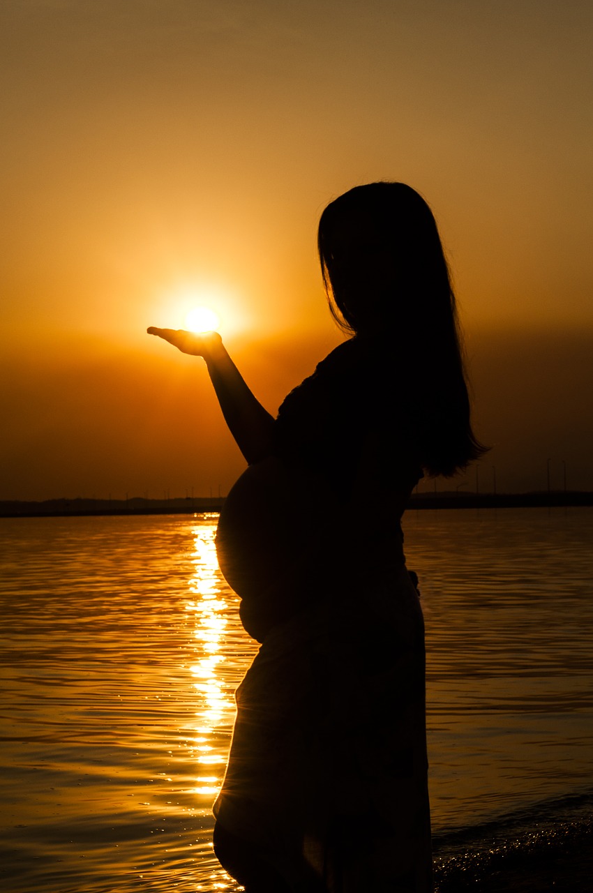 mother belly sunset free photo