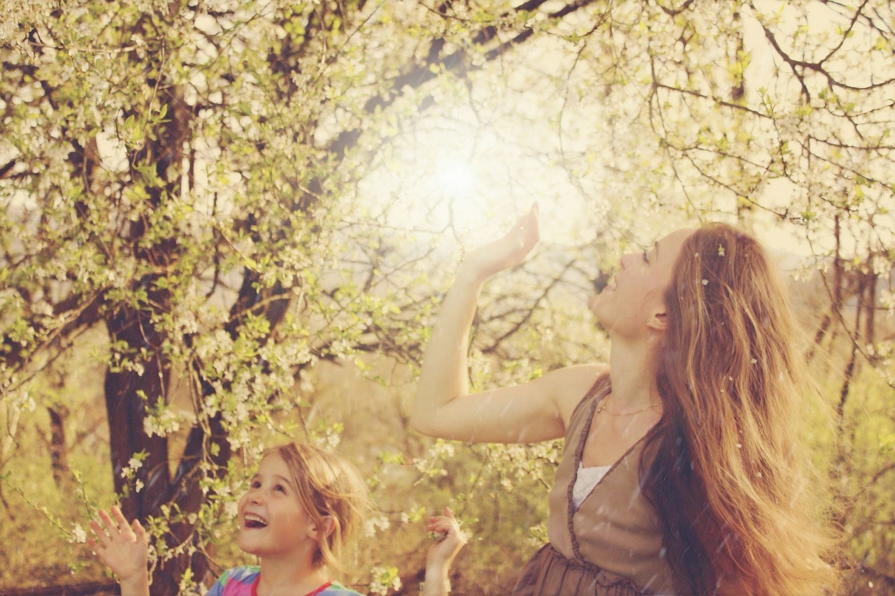 mother daughter spring happy free photo