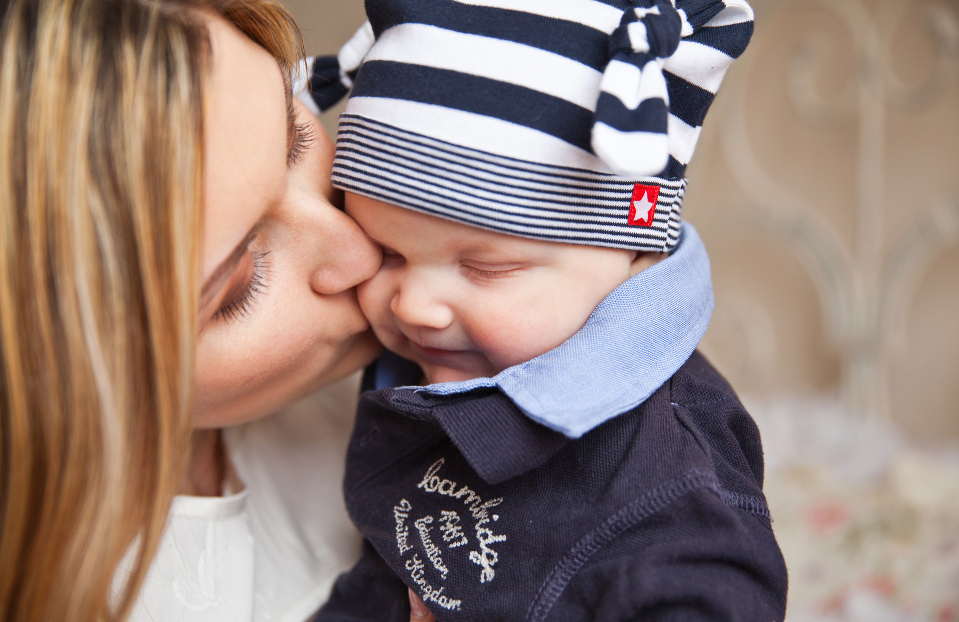 baby baby with mom mother kiss free photo