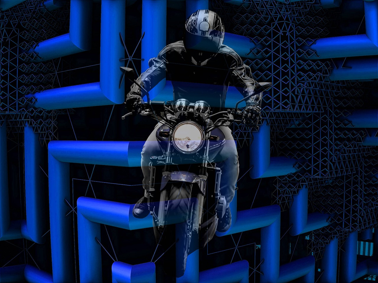 moto futuristic blue free photo