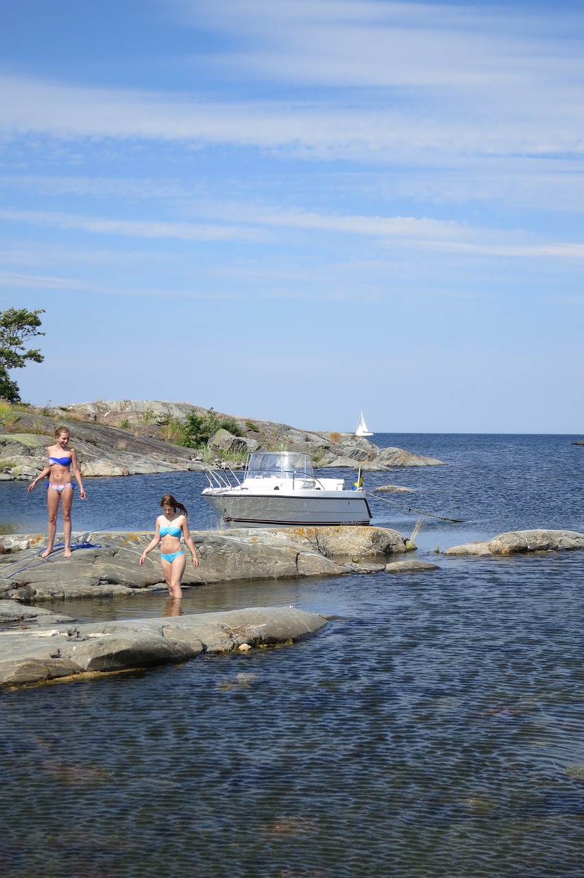 motor boat sea archipelago free photo