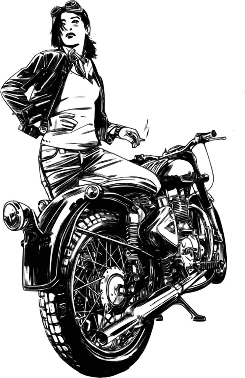 motorbike motorcycle woman free photo