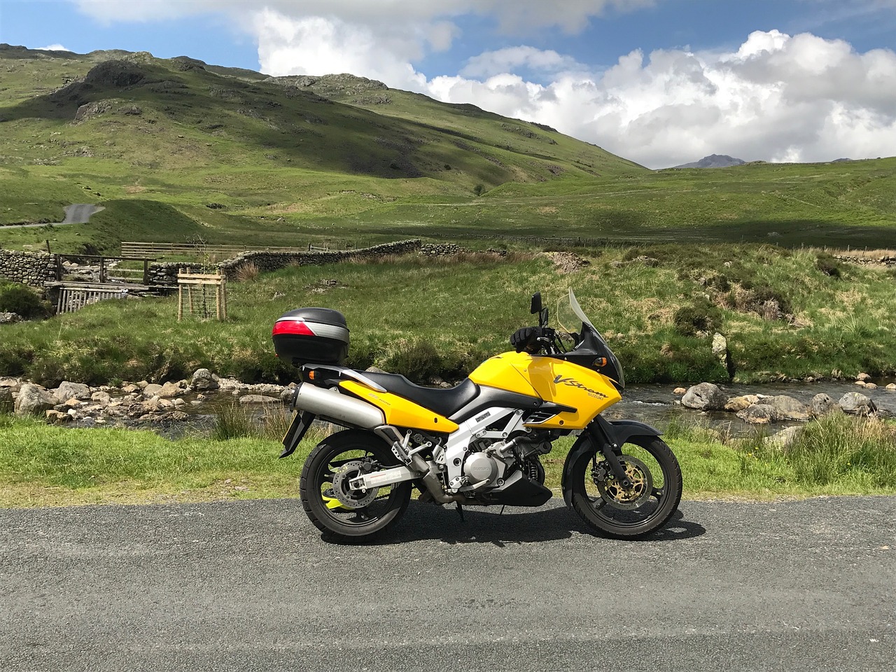 motorbike landscape yellow free photo