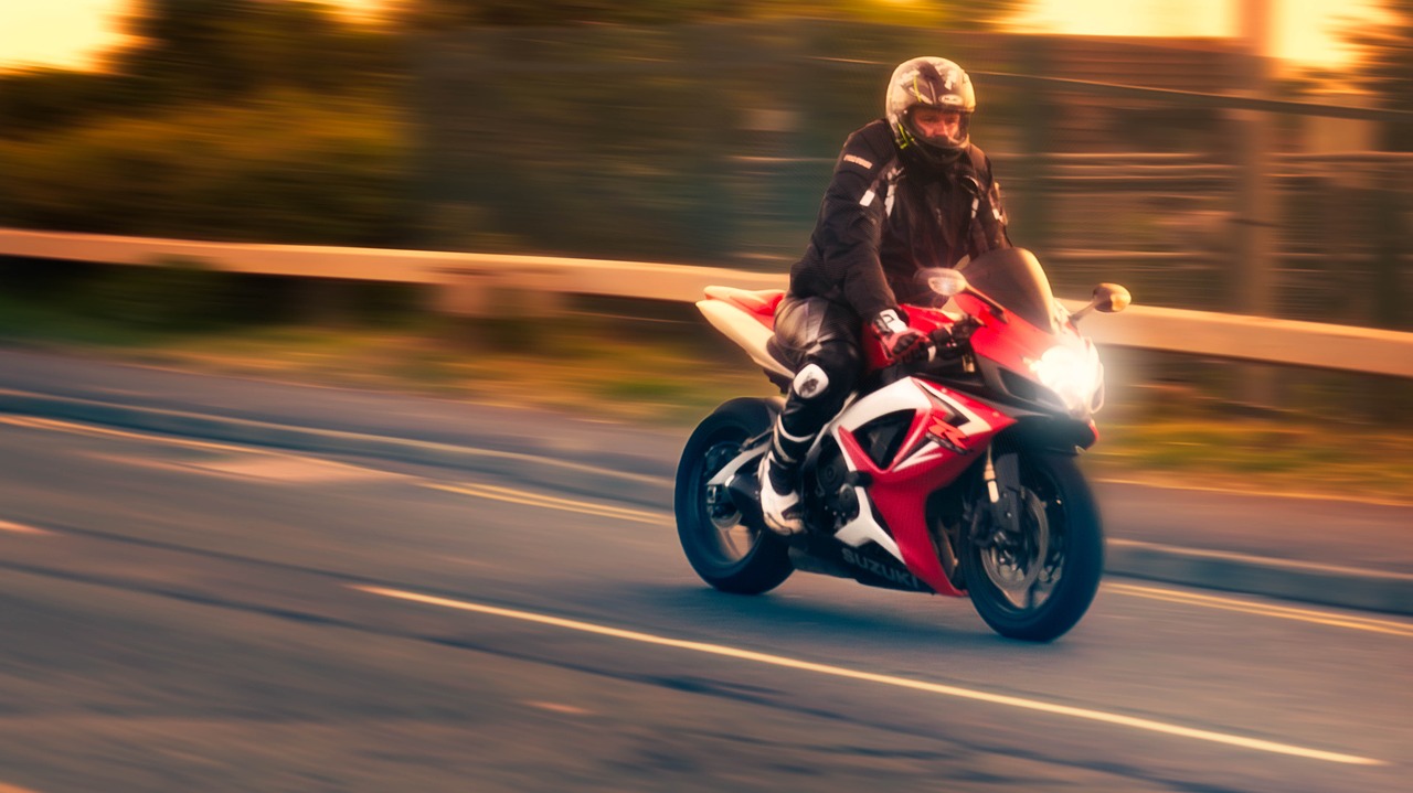 motorbike sunset speed free photo
