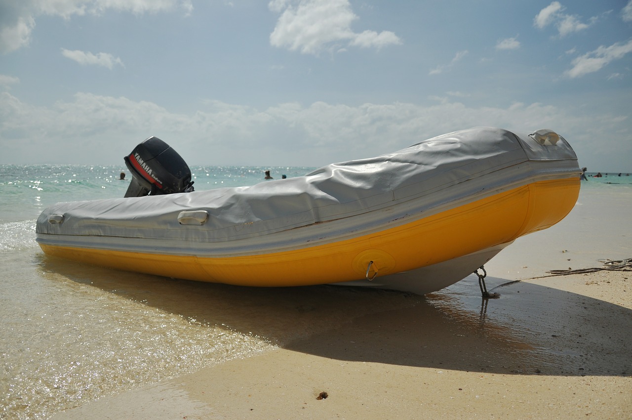 motorboat rubber boat life raft free photo