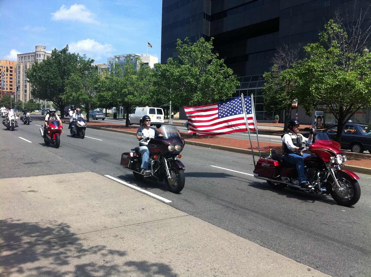 motorcycle flag constitution avenue free photo