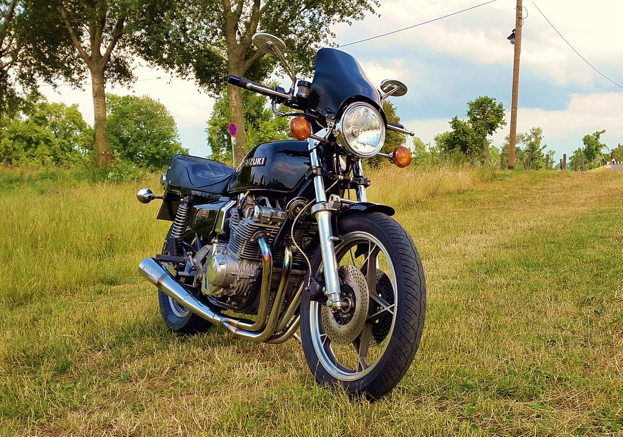 motorcycle meadow summer free photo