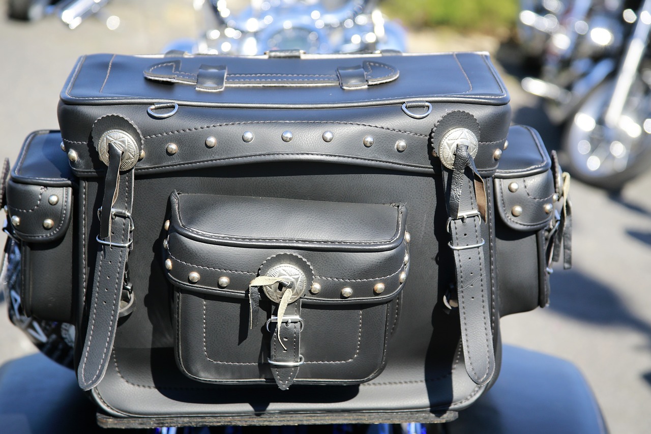 leather bag motorcycle biker free photo