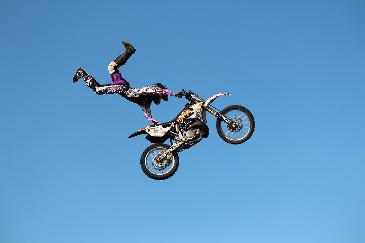 motorcycle sky stunt free photo