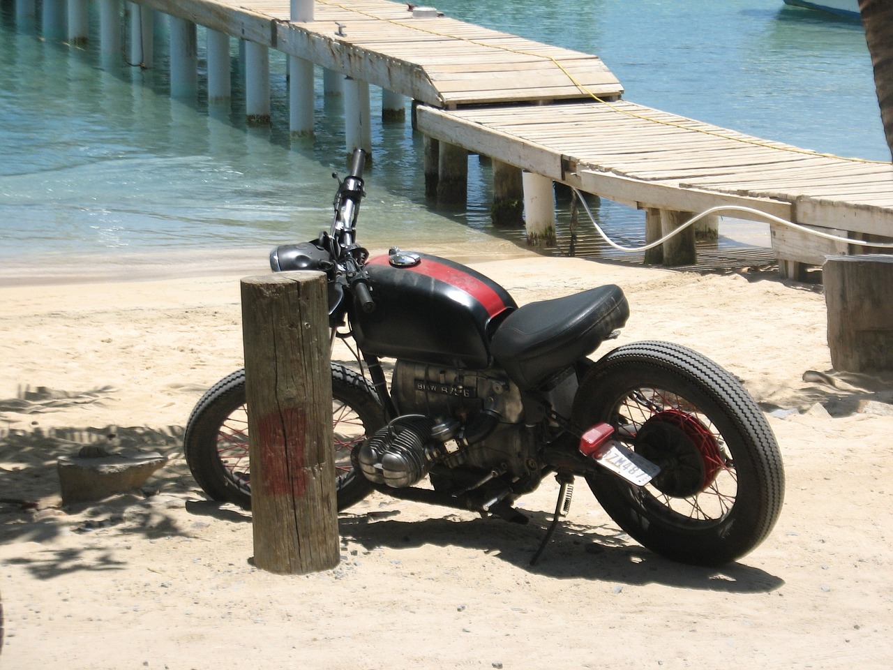 motorcycle dock sea free photo